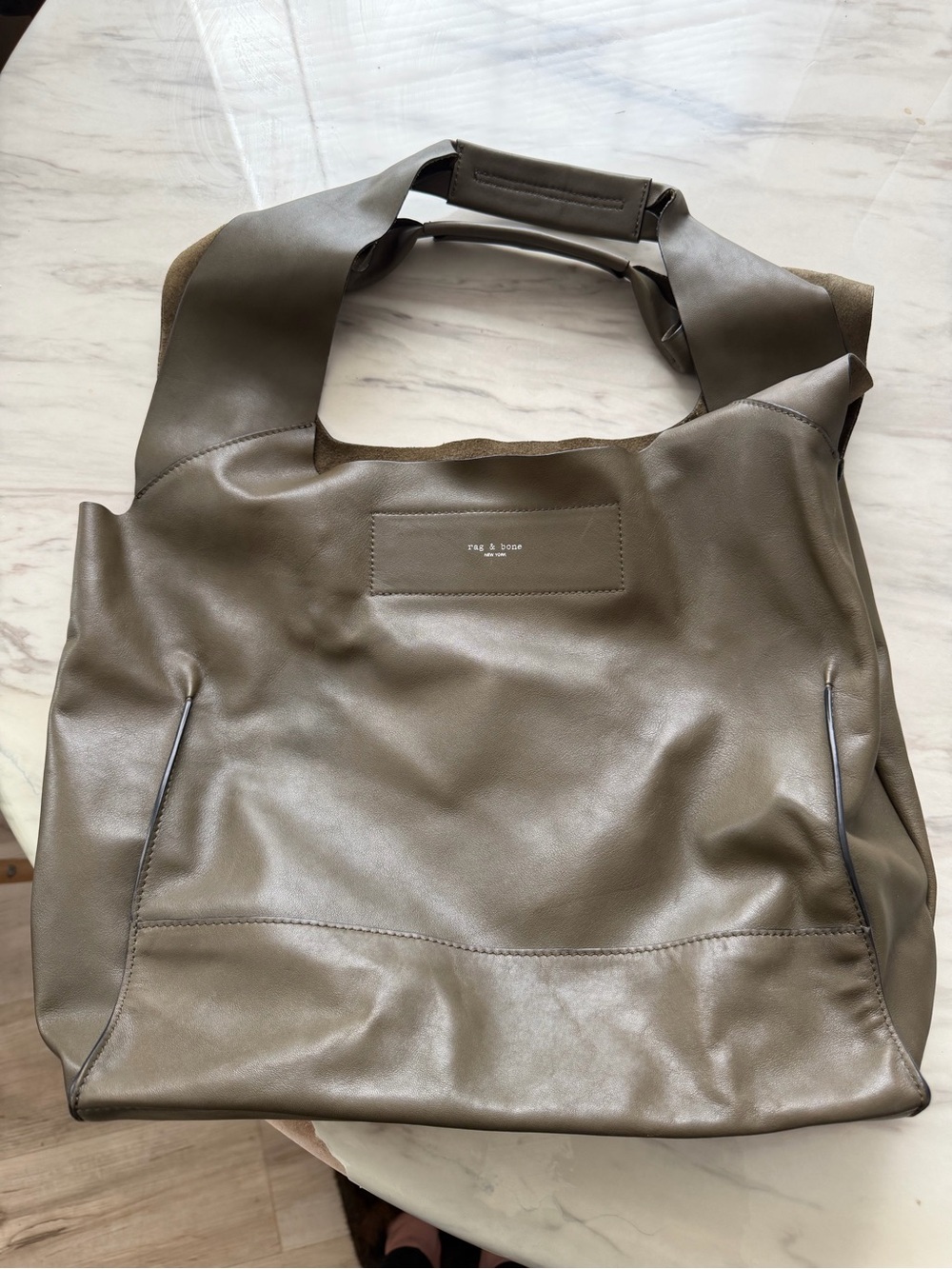 rag & bone Olive Green Leather Tote